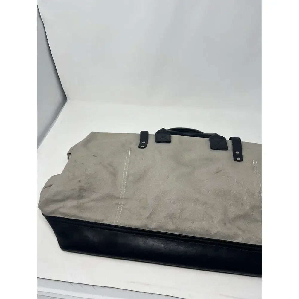 Schoolhouse Electric‎ Tradesman Bag Weekender gray Canvas & Leather USA Made